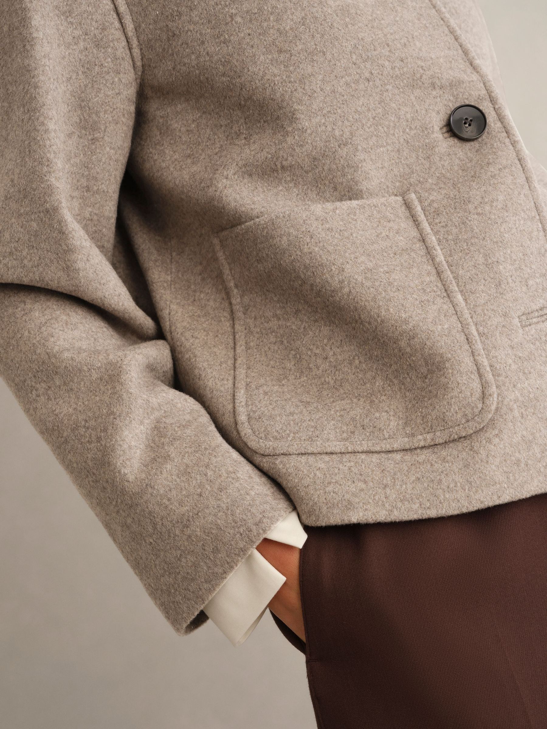 Buy Hobbs Stone Grey Milly Wool Jacket from Next USA