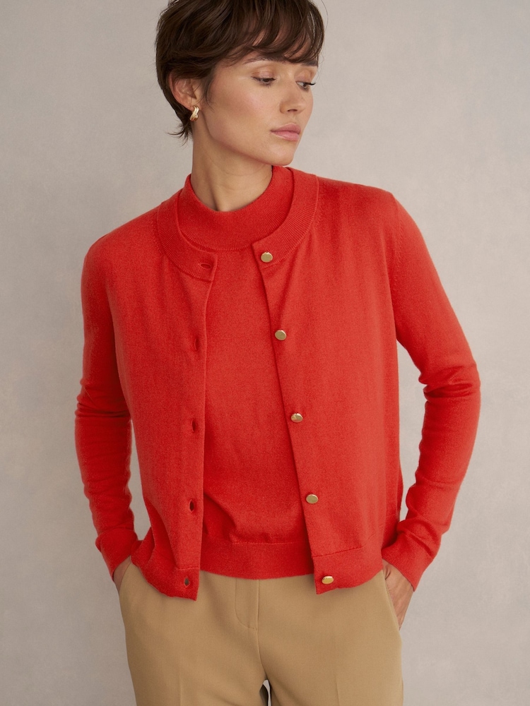 Hobbs Red Priya Cardigan - Image 1 of 4 Hobbs Red Priya Cardigan - Image 1 of 4