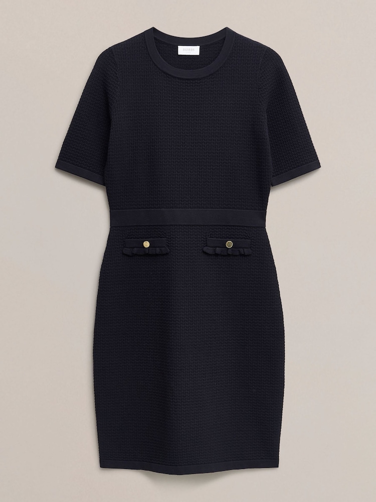 Hobbs Blue Petra Knitted Dress - Image 4 of 4