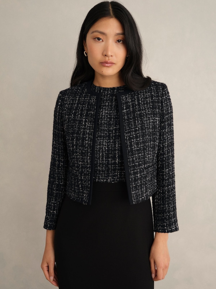 Hobbs Black Petite ESME Jacket - Image 1 of 4 Hobbs Black Petite ESME Jacket - Image 1 of 4