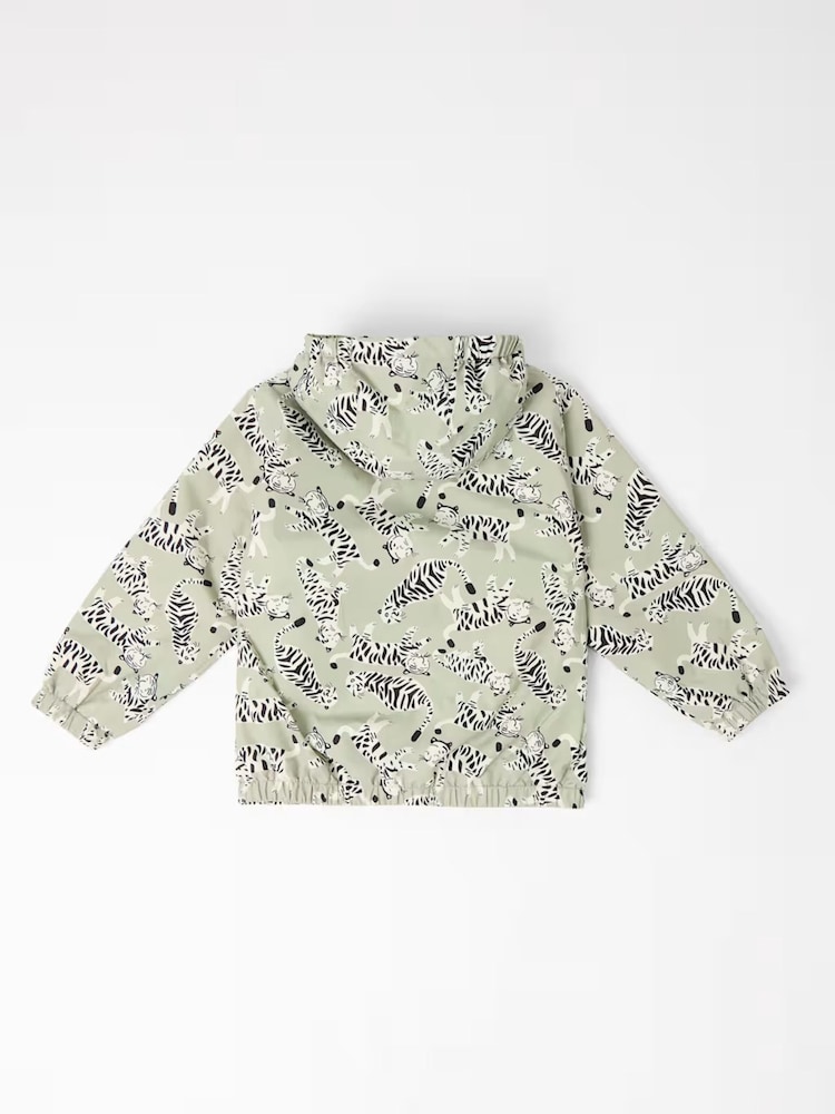 GEN Green Tiger Print Shower Resistant Raincoat - Image 2 of 4