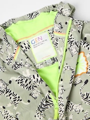 GEN Green Tiger Print Shower Resistant Raincoat - Image 3 of 4
