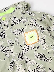 GEN Green Tiger Print Shower Resistant Raincoat - Image 4 of 4