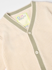 Kremowy - GEN Tipped Cardigan - Obraz 6 z 6