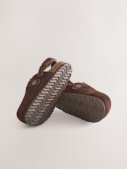 Marrón chocolate - Zuecos con plantilla acolchada de piel - Imagen 2 de 5