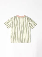 GEN Green Short Sleeve Tiger Stripe Printed Pyjamas - Image 2 of 6