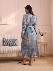 Laura Ashley Blue Avielle Hammered Satin Robe - Image 3 of 5