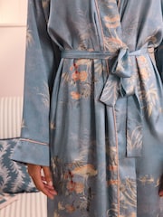 Laura Ashley Blue Avielle Hammered Satin Robe - Image 4 of 5