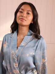 Laura Ashley Blue Avielle Hammered Satin Robe - Image 5 of 5