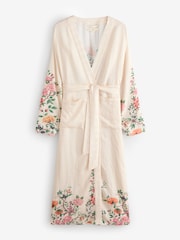 Laura Ashley Cream Ellenbrook Satin Stripe Robe - Image 1 of 5