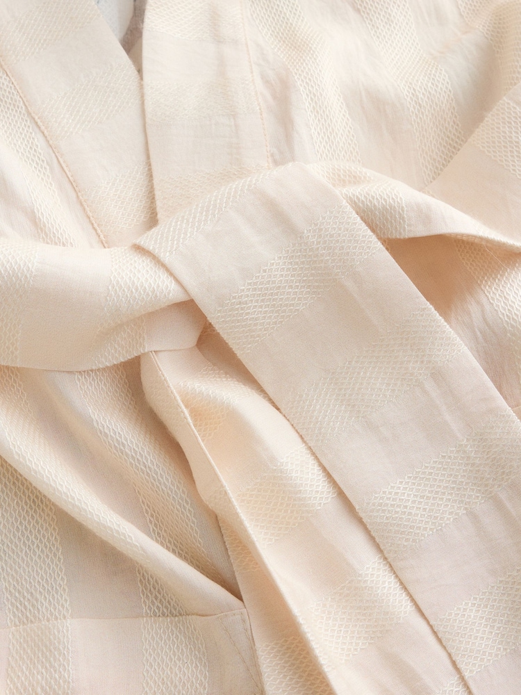Laura Ashley Cream Ellenbrook Satin Stripe Robe - Image 9 of 9