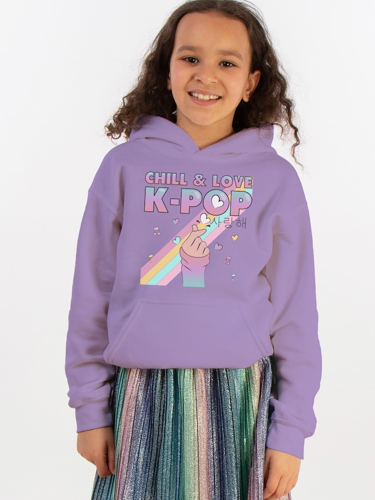 Brands In Purple K-Pop Chill & Love Hoodie - Image 1 of 2 Brands In Purple K-Pop Chill & Love Hoodie - Image 1 of 2