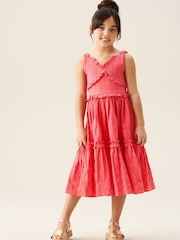 Angel & Rocket Pink Marie Coral Tiered Frill Dress - Image 4 of 6