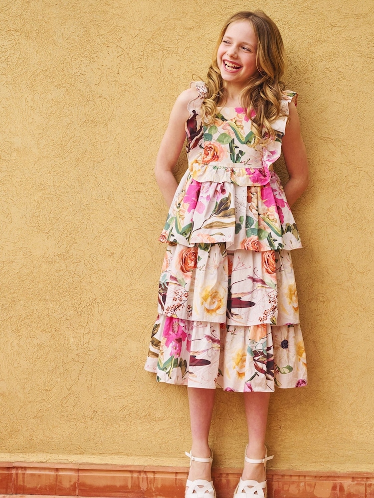 Angel & Rocket Cream Dahlia Multi Ruffle Tiered Dress - Image 1 of 3