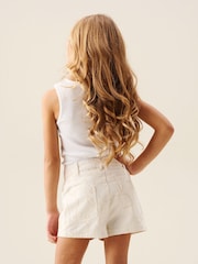 Angel & Rocket White Leah Scallop Pocket Shorts - Image 3 of 3