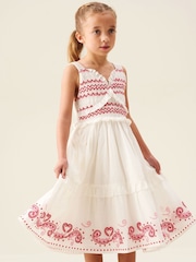 Angel & Rocket Cream Everlyn Embroidered Frill Dress - Image 1 of 7