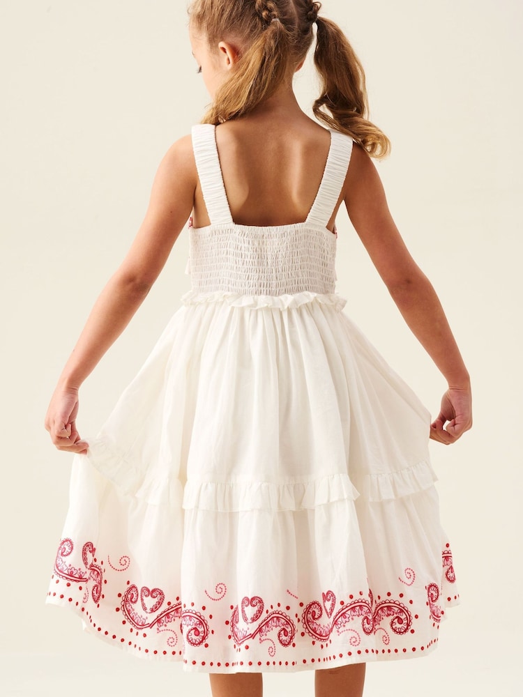 Angel & Rocket Cream Everlyn Embroidered Frill Dress - Image 2 of 7