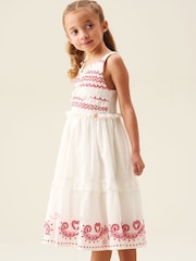 Angel & Rocket Cream Everlyn Embroidered Frill Dress - Image 4 of 7