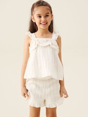 Angel & Rocket White Liv Crochet Frill Top And Shorts - Image 2 of 6