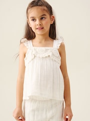 Angel & Rocket White Liv Crochet Frill Top And Shorts - Image 3 of 6