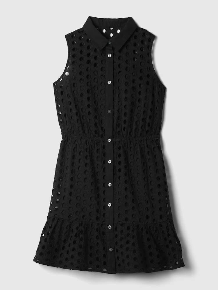 Gap Black Eyelet Tiered Mini Dress - Image 4 of 4