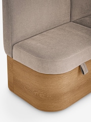 Soft Twill Light Mink Brown Noa Curve Left Hand Corner Storage Dining Bench - Image 15 of 16