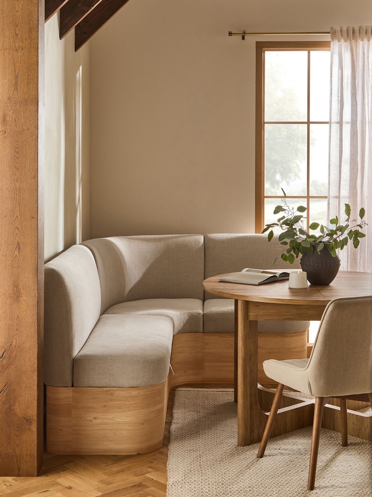 Natural Noa Curve Tweedy Plain Light Right Hand Corner Corner Storage Dining Bench - Image 1 of 12 Natural Noa Curve Tweedy Plain Light Right Hand Corner Corner Storage Dining Bench - Image 1 of 12