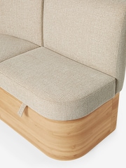 Natural Noa Curve Tweedy Plain Light Right Hand Corner Corner Storage Dining Bench - Image 11 of 12