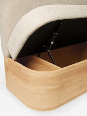 Natural Noa Curve Tweedy Plain Light Right Hand Corner Corner Storage Dining Bench - Image 6 of 12