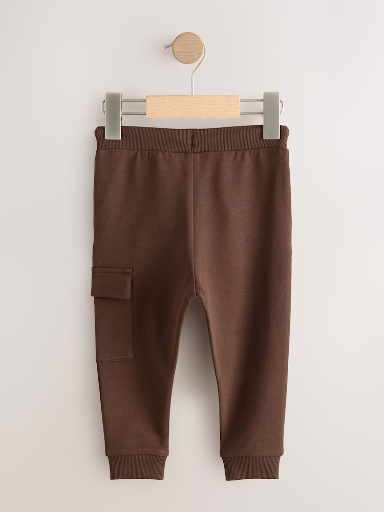 Chocolate Brown Skinny Utility Joggers (3mths-7yrs) - Image 2 of 4