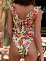 Laura Ashley White/Pink Lavington Blooms Swimsuit - Image 4 of 10