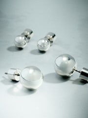 Sterling Silver Plated Ball Studs 2 Pack - Image 2 of 3