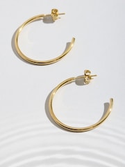 Gold Tone Stainless Steel Waterproof Hoop Earrings - Image 2 of 3