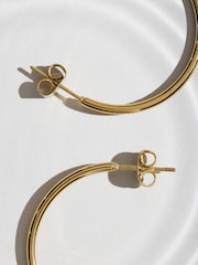 Gold Tone Stainless Steel Waterproof Hoop Earrings - Image 3 of 3