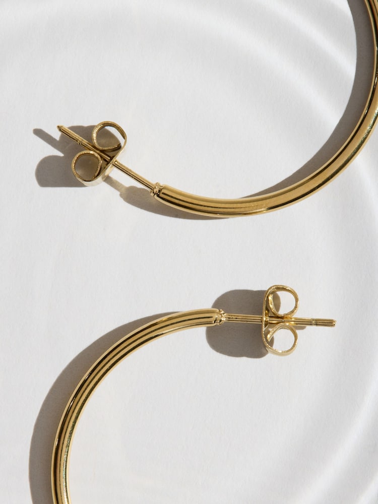 Gold Tone Stainless Steel Waterproof Hoop Earrings - Image 3 of 3