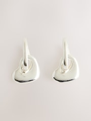 Sterling Silver Plated Heart Huggie Hoop Earrings - Image 1 of 1