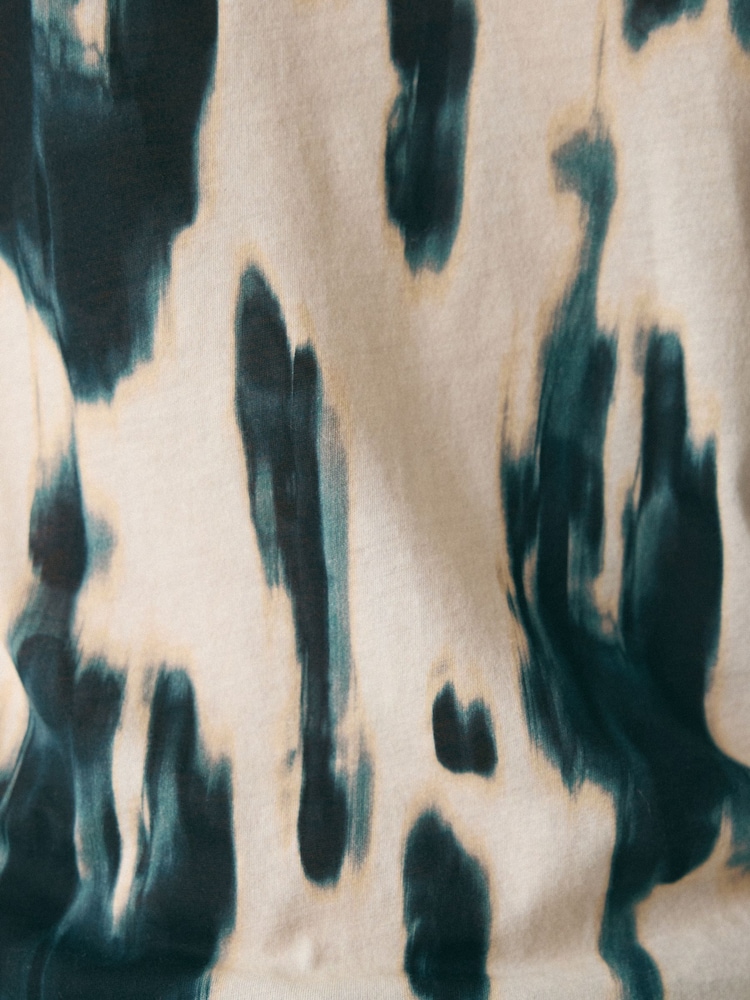 Jigsaw Cream Ikat Long Sleeve Jersey T-Shirt - Image 6 of 6