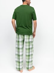 Cyberjammies Green Jersey Top & Checks Pyjamas Bottoms Set - Image 2 of 4