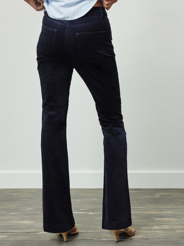 Marineblau/blau - Cord Bootcut Trousers With Modal - Bild 2 von 4