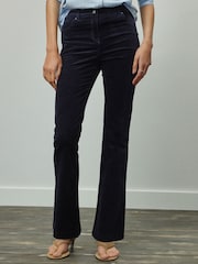 Marineblau/blau - Cord Bootcut Trousers With Modal - Bild 3 von 4