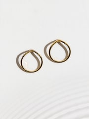 Złoty kolor - Waterproof Stainless Steel Wishbone Sparkle Rings 2 Pack - Obraz 3 z 4