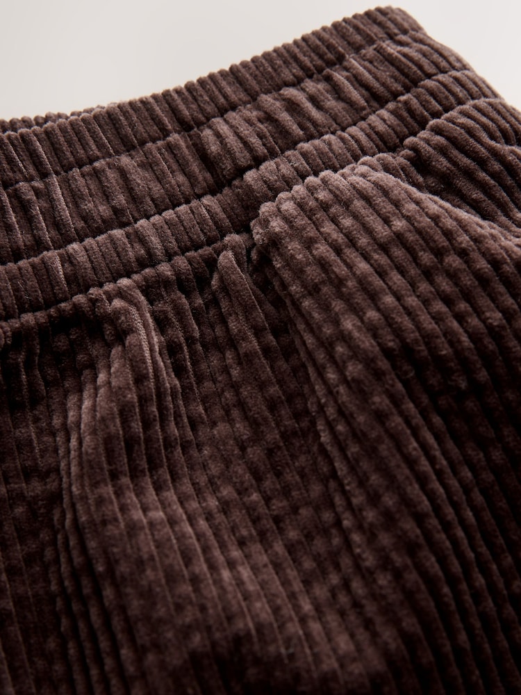 Chocolate Brown Barrel Leg Soft Cord Trousers - Image 2 of 3
