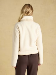 Joules Cream Cropped Quarter Zip Fleece - Image 2 of 8