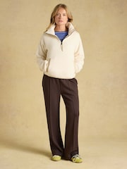 Joules Cream Cropped Quarter Zip Fleece - Image 4 of 8