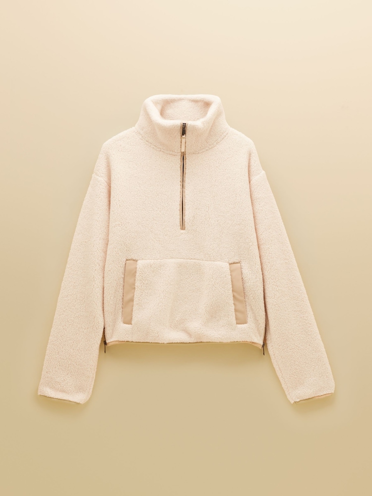 Joules Cream Cropped Quarter Zip Fleece - Image 8 of 8 Joules Cream Cropped Quarter Zip Fleece - Image 8 of 8