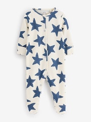 Blue/White Long Sleeve Star Sleepsuit Set 2 Pack - Image 2 of 3