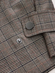Brown Fine Check - Barrel Leg Trousers with Button Hem - Imagen 10 de 10