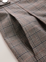 Brown Fine Check - Barrel Leg Trousers with Button Hem - Imagen 9 de 10