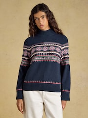 Joules Fair Isle Cotton Blend Knitted Jumper - 7суретінің 1 суреті