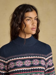 Joules Fair Isle Cotton Blend Knitted Jumper - 7суретінің 4 суреті
